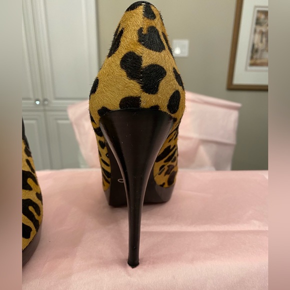 Gently Used Aldo Size 39 Leather Leopard Print Platform Bootie - Picture 4 of 13